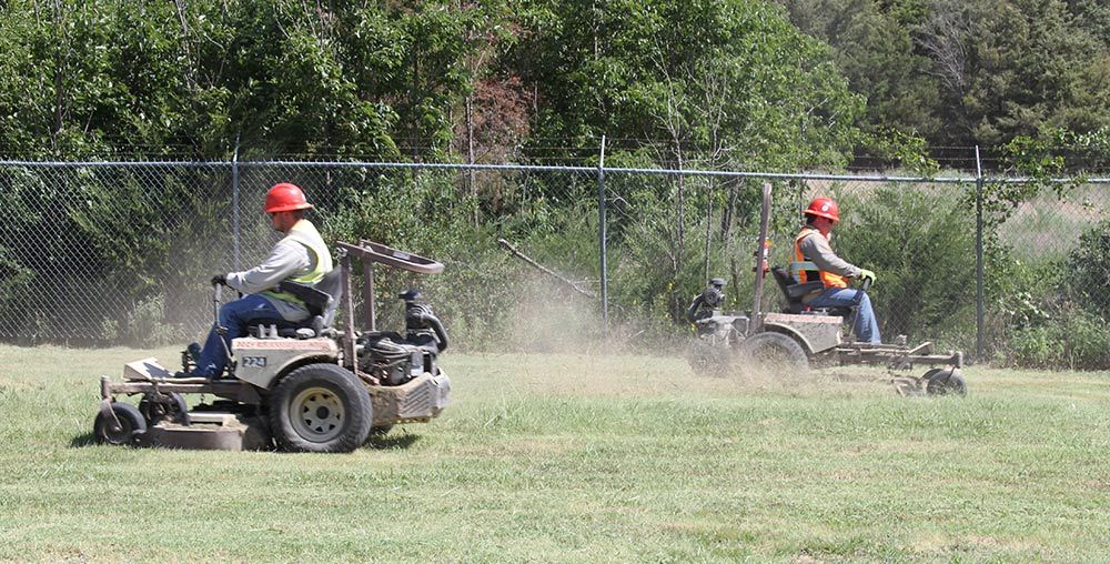 Mowing in progress - mowing services